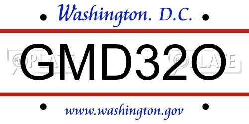 GMD32O District Of Columbia License Plate