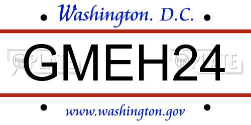 GMEH24 District Of Columbia License Plate