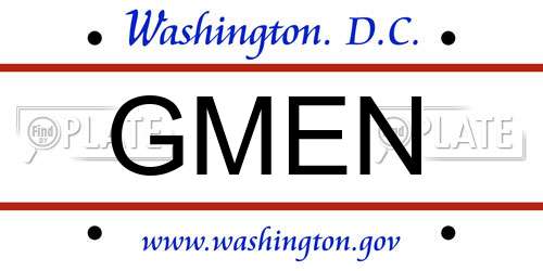 GMEN District Of Columbia License Plate