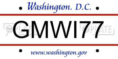 GMWI77 District Of Columbia License Plate