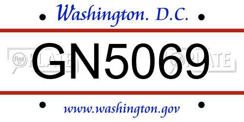 GN5069 District Of Columbia License Plate