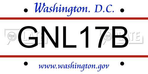 GNL17B District Of Columbia License Plate