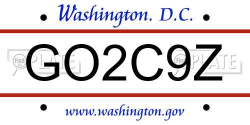 GO2C9Z District Of Columbia License Plate
