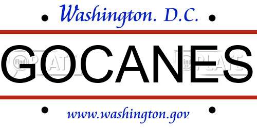 GOCANES District Of Columbia License Plate