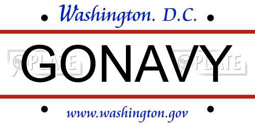 GONAVY District Of Columbia License Plate
