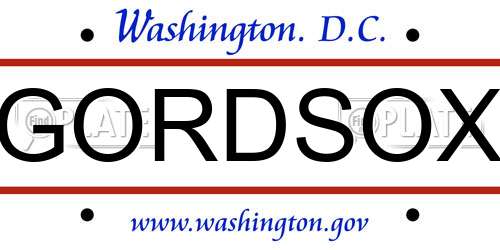 GORDSOX District Of Columbia License Plate