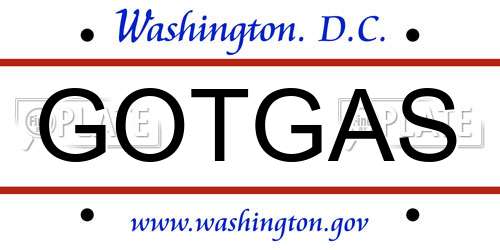 GOTGAS District Of Columbia License Plate
