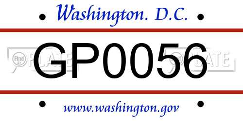 GP0056 District Of Columbia License Plate