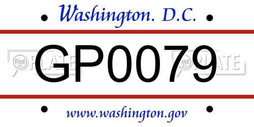 GP0079 District Of Columbia License Plate