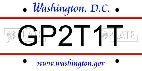 GP2T1T District Of Columbia License Plate
