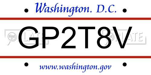 GP2T8V District Of Columbia License Plate