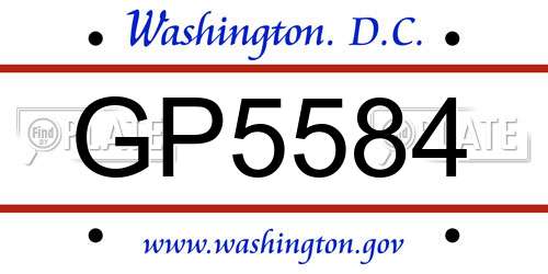 GP5584 District Of Columbia License Plate
