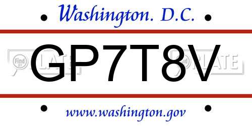 GP7T8V District Of Columbia License Plate
