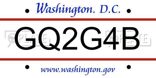 GQ2G4B District Of Columbia License Plate