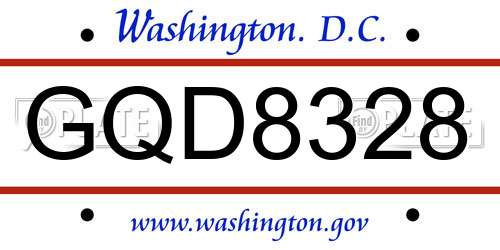 GQD8328 District Of Columbia License Plate