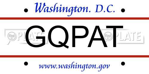 GQPAT District Of Columbia License Plate