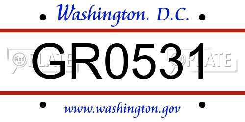 GR0531 District Of Columbia License Plate