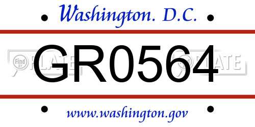 GR0564 District Of Columbia License Plate