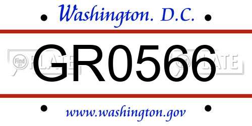 GR0566 District Of Columbia License Plate