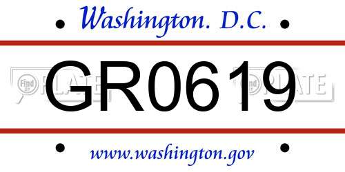 GR0619 District Of Columbia License Plate
