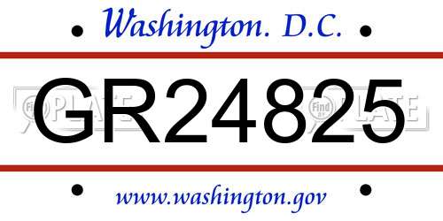 GR24825 District Of Columbia License Plate