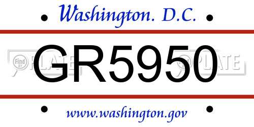 GR5950 District Of Columbia License Plate