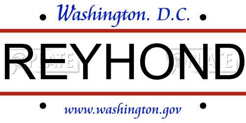 GREYHONDA District Of Columbia License Plate