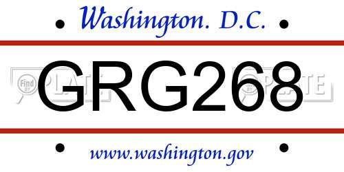 GRG268 District Of Columbia License Plate