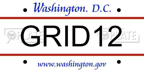 GRID12 District Of Columbia License Plate