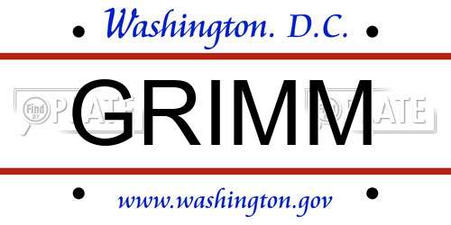 GRIMM District Of Columbia License Plate