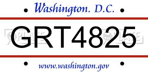 GRT4825 District Of Columbia License Plate