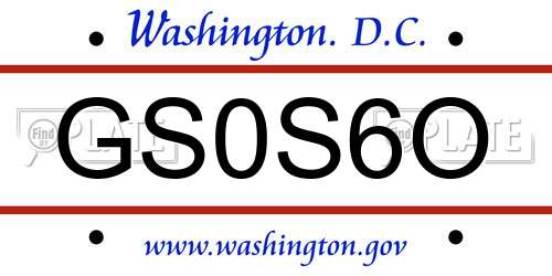 GS0S6O District Of Columbia License Plate