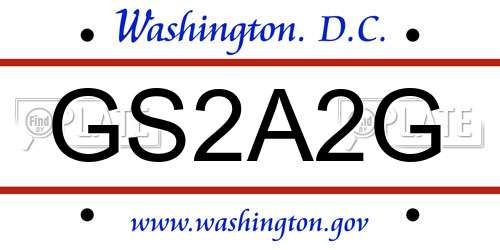 GS2A2G District Of Columbia License Plate
