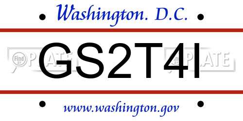 GS2T4I District Of Columbia License Plate