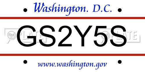 GS2Y5S District Of Columbia License Plate