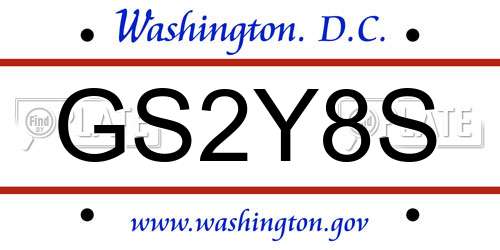 GS2Y8S District Of Columbia License Plate