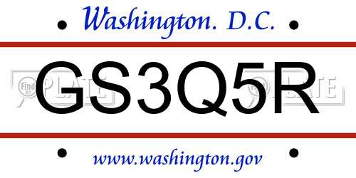 GS3Q5R District Of Columbia License Plate