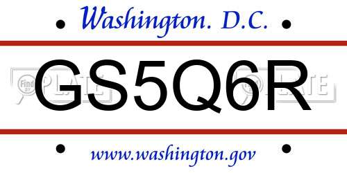 GS5Q6R District Of Columbia License Plate