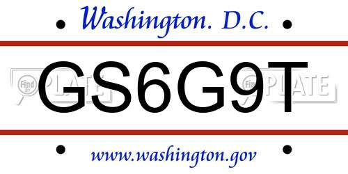 GS6G9T District Of Columbia License Plate
