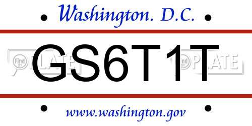 GS6T1T District Of Columbia License Plate