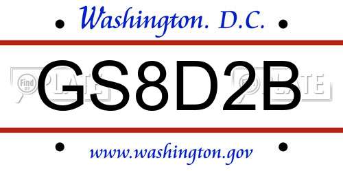 GS8D2B District Of Columbia License Plate