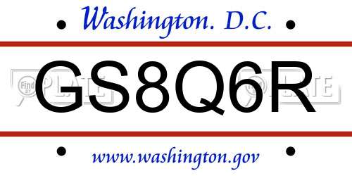 GS8Q6R District Of Columbia License Plate