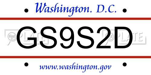 GS9S2D District Of Columbia License Plate