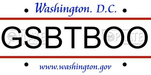 GSBTBOO District Of Columbia License Plate