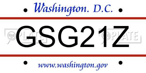 GSG21Z District Of Columbia License Plate
