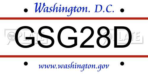 GSG28D District Of Columbia License Plate