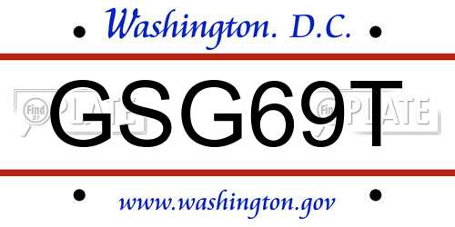 GSG69T District Of Columbia License Plate