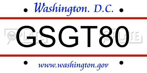 GSGT80 District Of Columbia License Plate