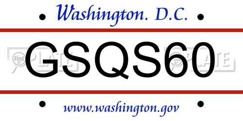 GSQS60 District Of Columbia License Plate