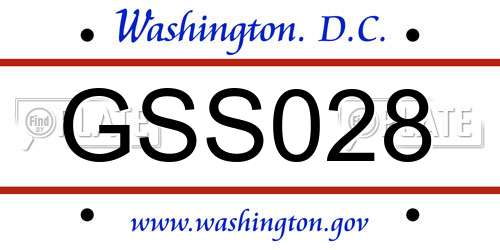 GSS028 District Of Columbia License Plate